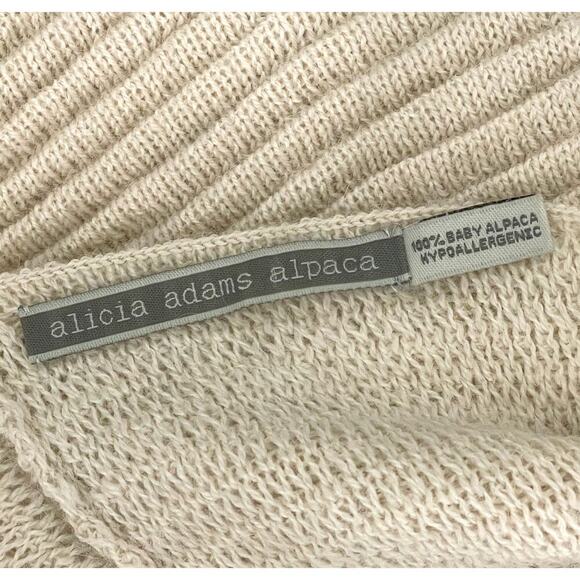 Alicia Adams Alpaca Jettson Poncho Beige One Size 100% Baby Alpaca Cozy Layering - Picture 9 of 11